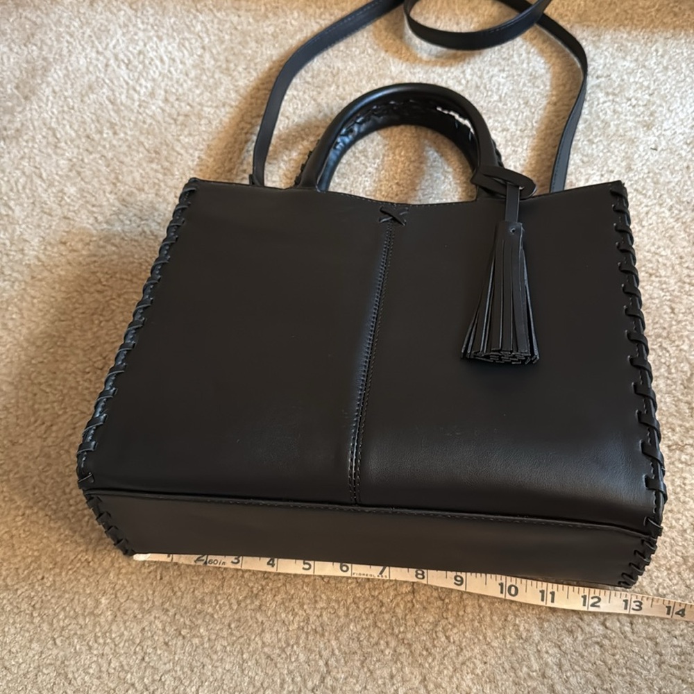 Black Structure Leather Handbag - image 6